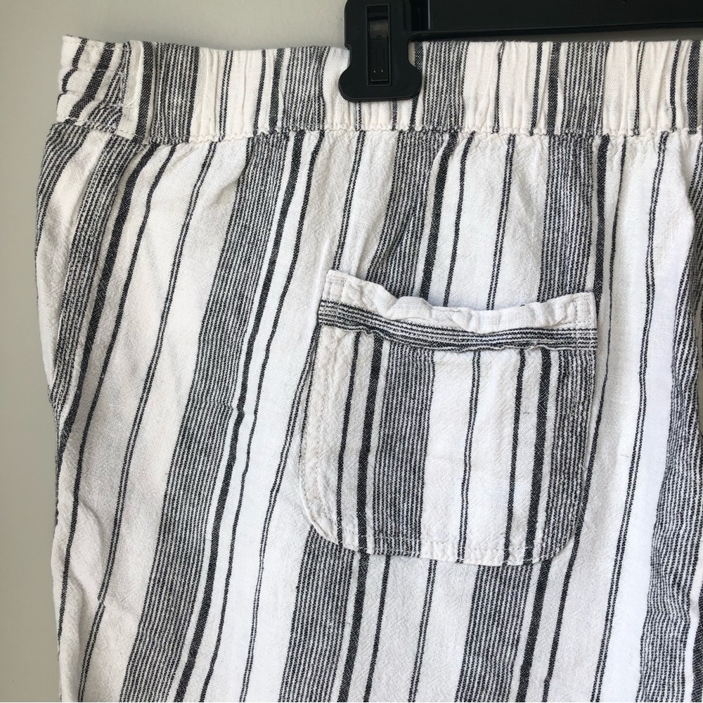 Per Se Womens Wide Leg Capri Pants Linen Blend Striped Drawstring Size 3X - Picture 6 of 9